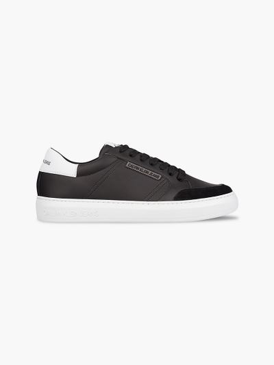 Calvin Klein Cipők HU175306 | Calvin Klein Faux Bőr Férfi Sportcipő Fekete